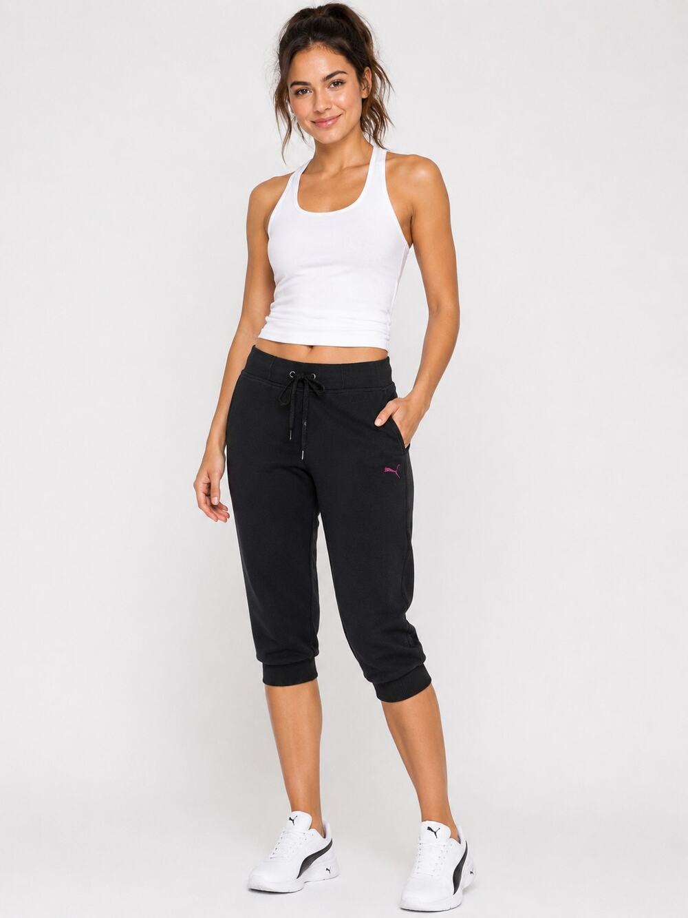 Puma Sport Lifestyle Black Cropped Sweatpants M